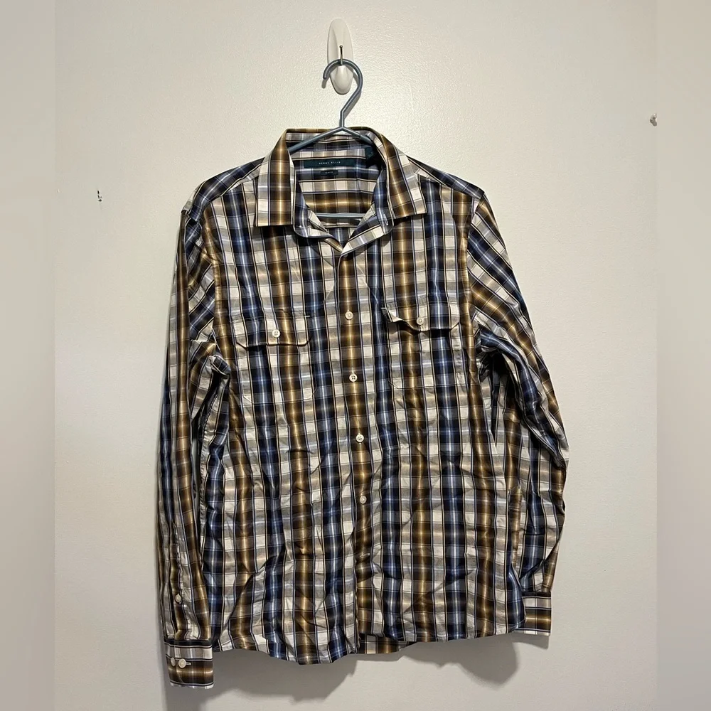Perry Ellis SlimFit 100% Cotton Shirt Size Large - Picture 1 of 6